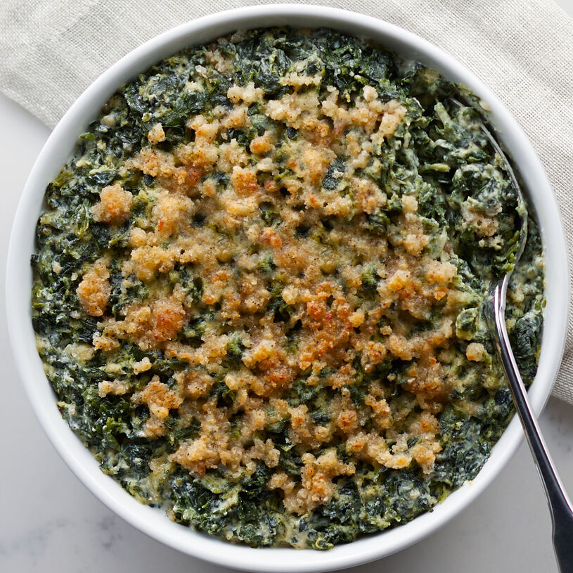 Crisp spinach, buttery spinach combined generously with milk, Asiago, Parmesan, and mozzarella cheeses.