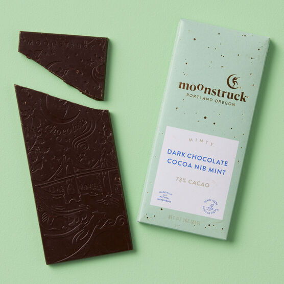 Moonstruck Dark Chocolate Cocoa Nib Mint Bar