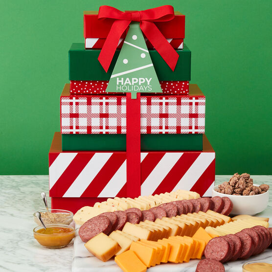 Alternate view of Happy Holidays Gourmet Meat & Cheese Gift Tower