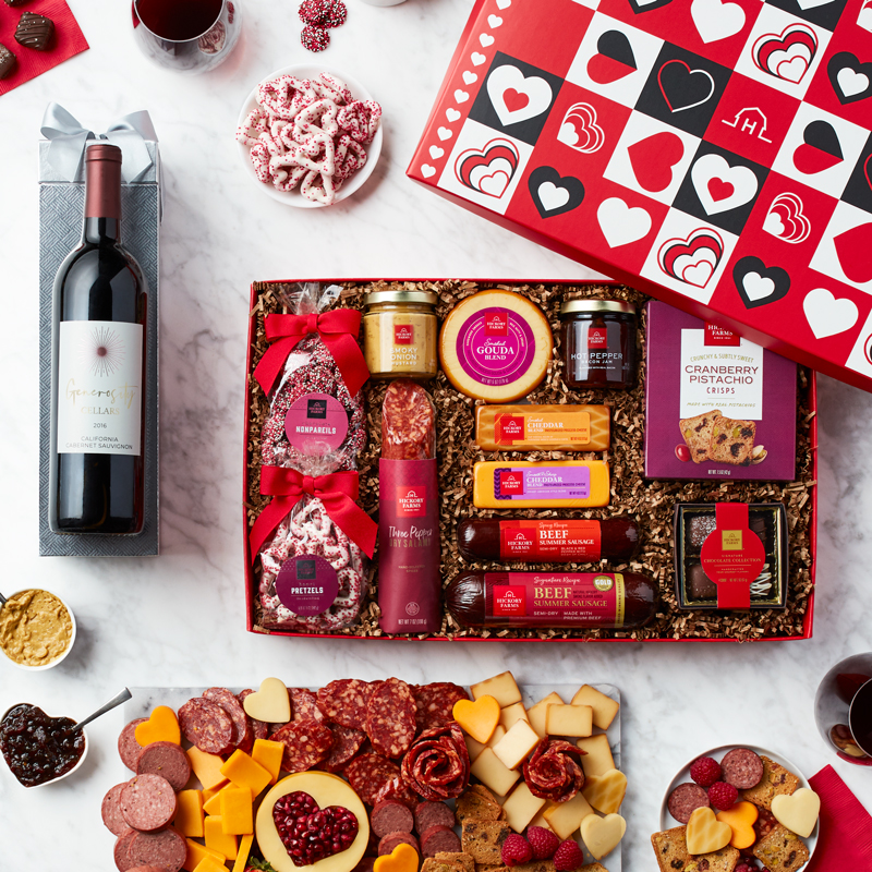 Valentine’s Day Charcuterie & Chocolate Gift Box with Wine