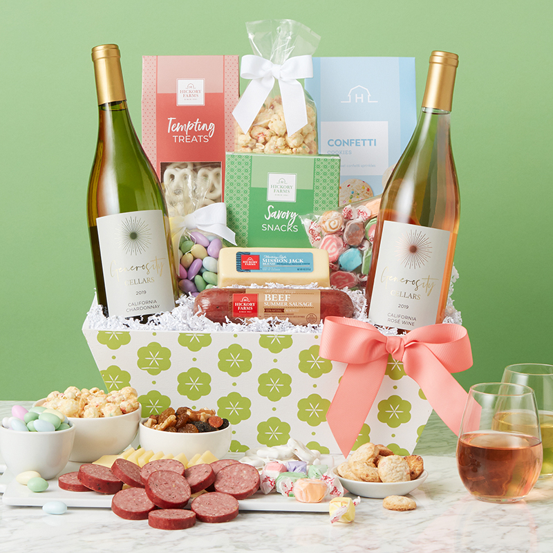 Spring Premium Treats & Wine Gift Basket