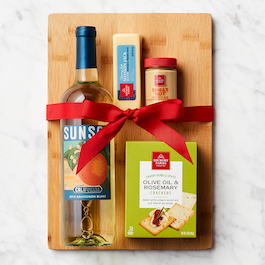 white wine and cheese board gift set