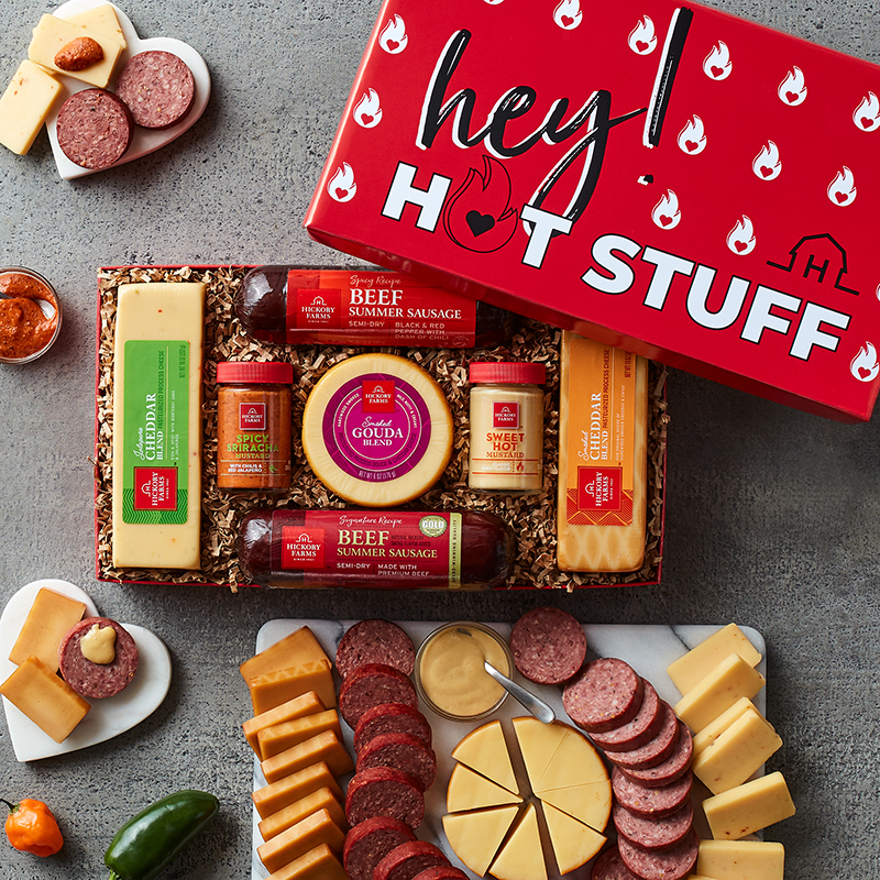 Hot Stuff Summer Sausage and Cheese Gift Box