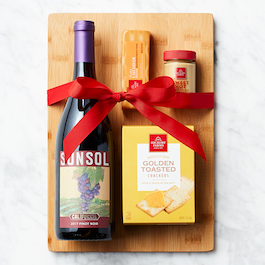 red wine and cheese board gift set