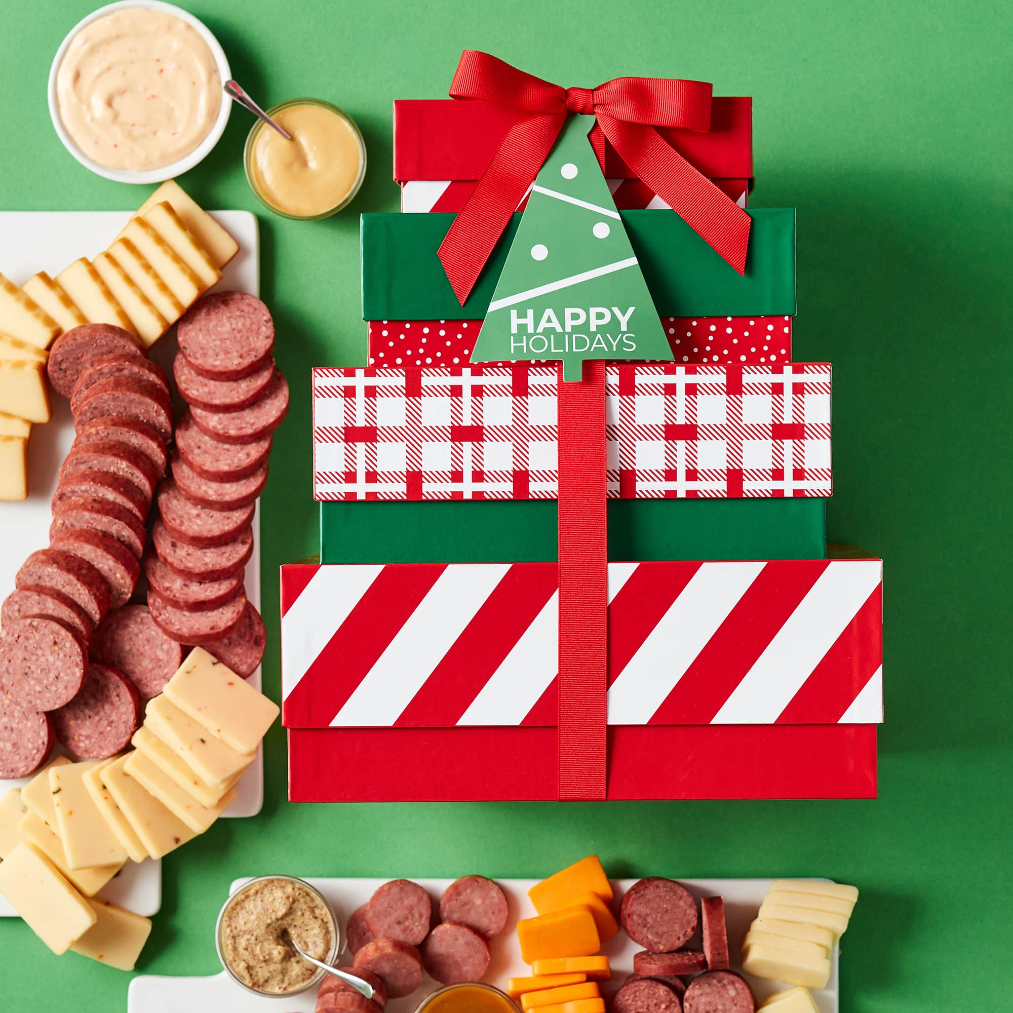 Holiday Gourmet Meat & Cheese Gift Tower