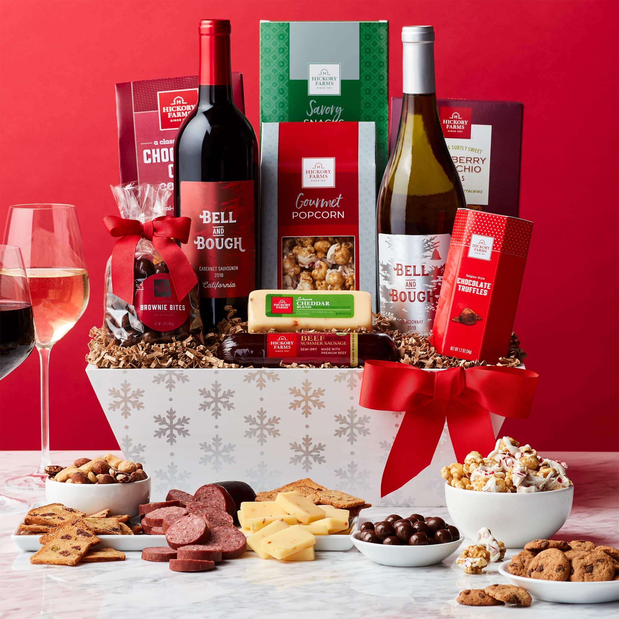 Holly Jolly Holiday Wine Gift Basket