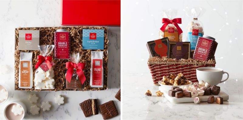 Fireside Favorites Gift Box and Sweet Favorites Gift Basket