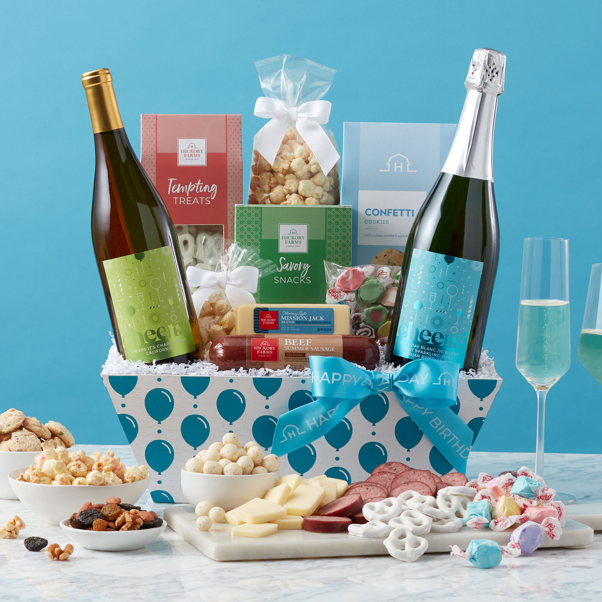 Birthday Premium Treats & Wine Gift Basket)