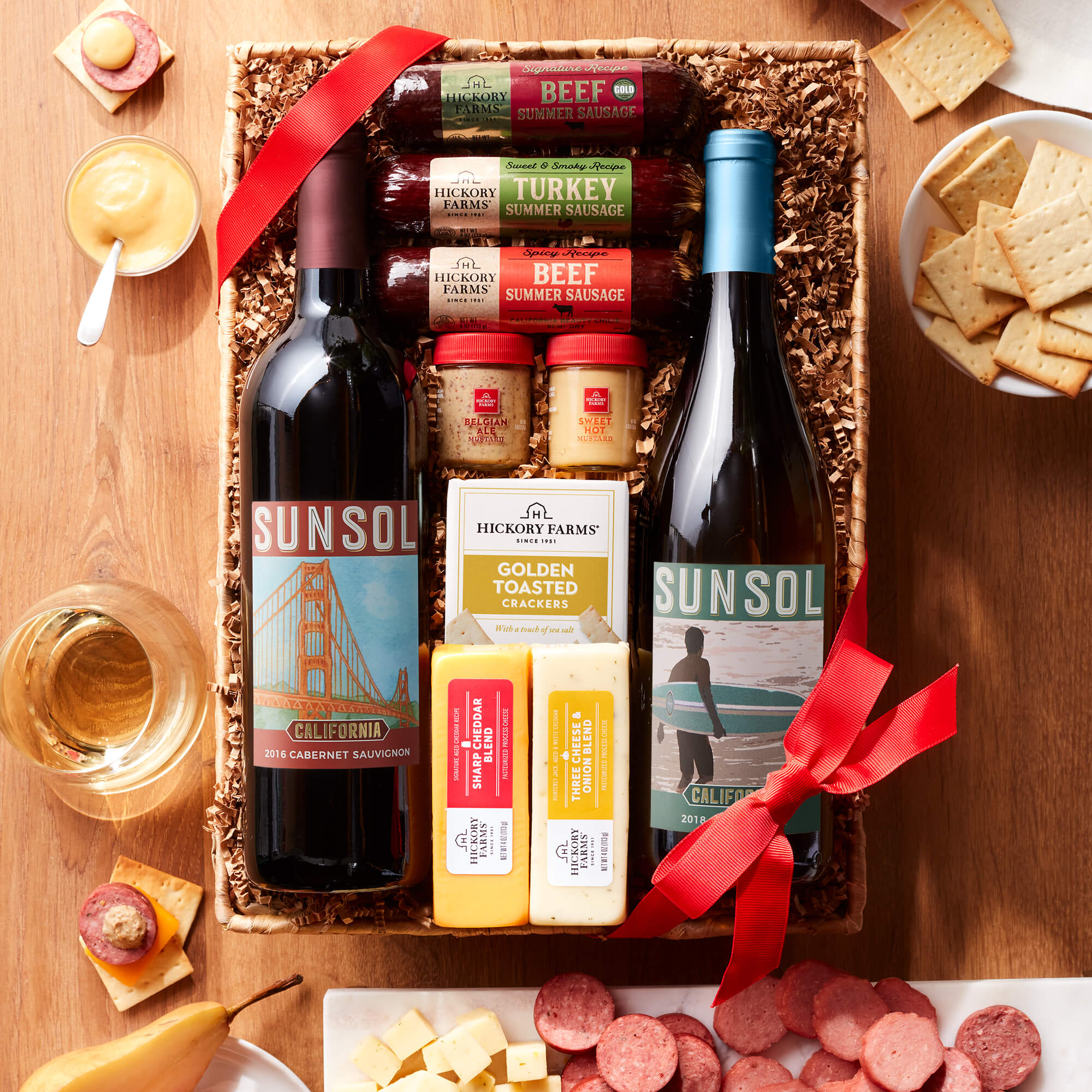 Hearty Bites & Wine Gift Basket
