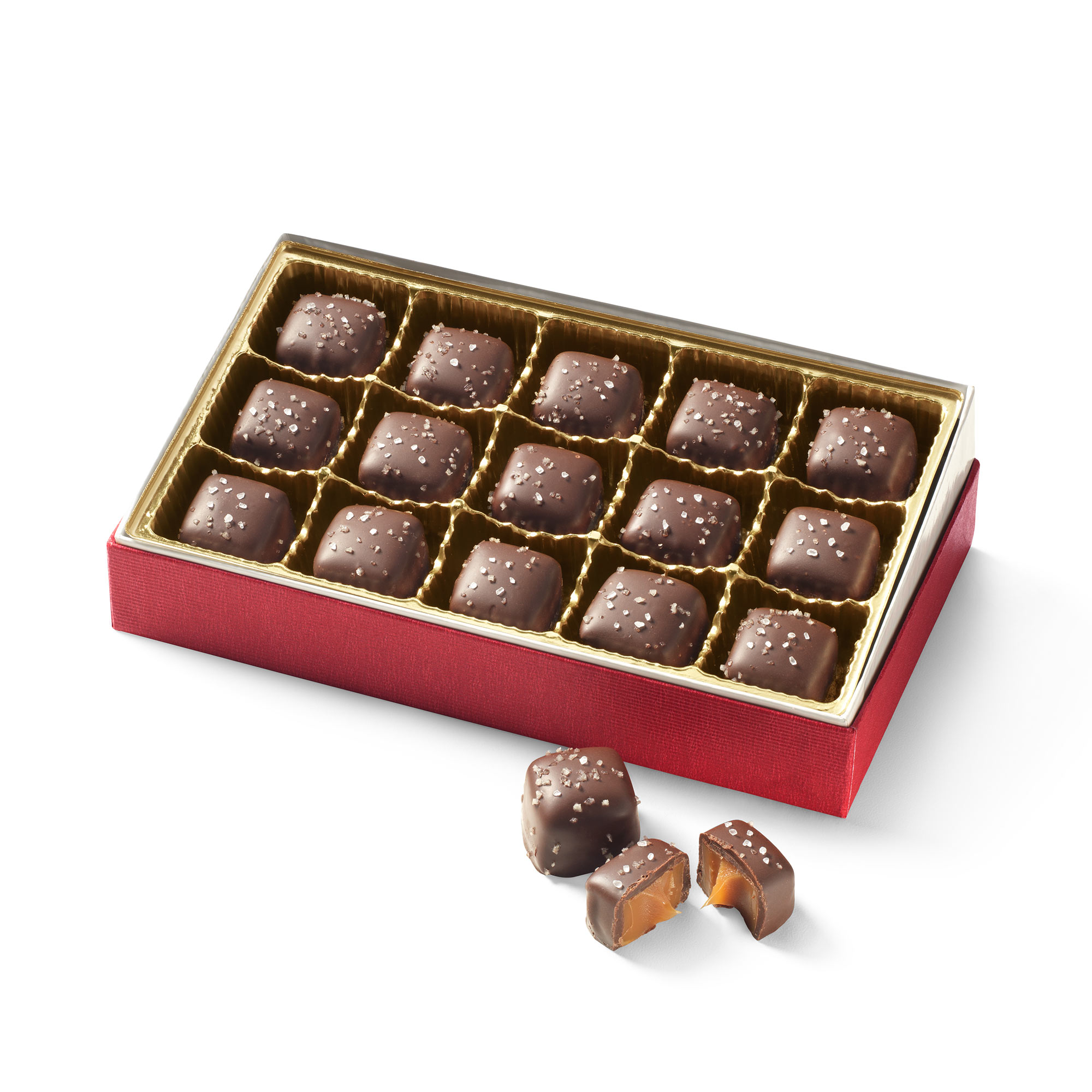 Dark Chocolate Sea Salt Caramels | Hickory Farms
