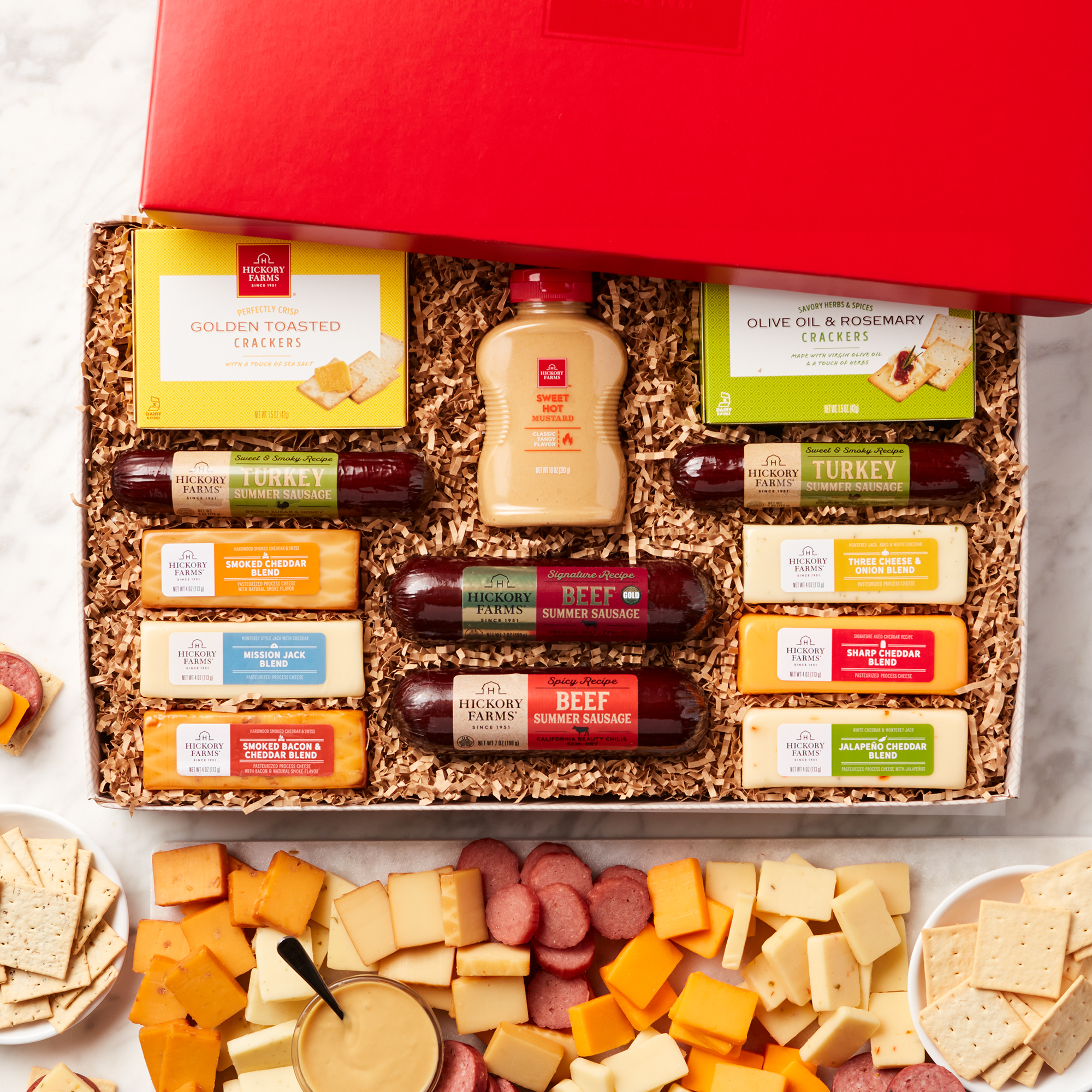 Meat & Cheese Hearty Party Gift Box | Hickory Farms
