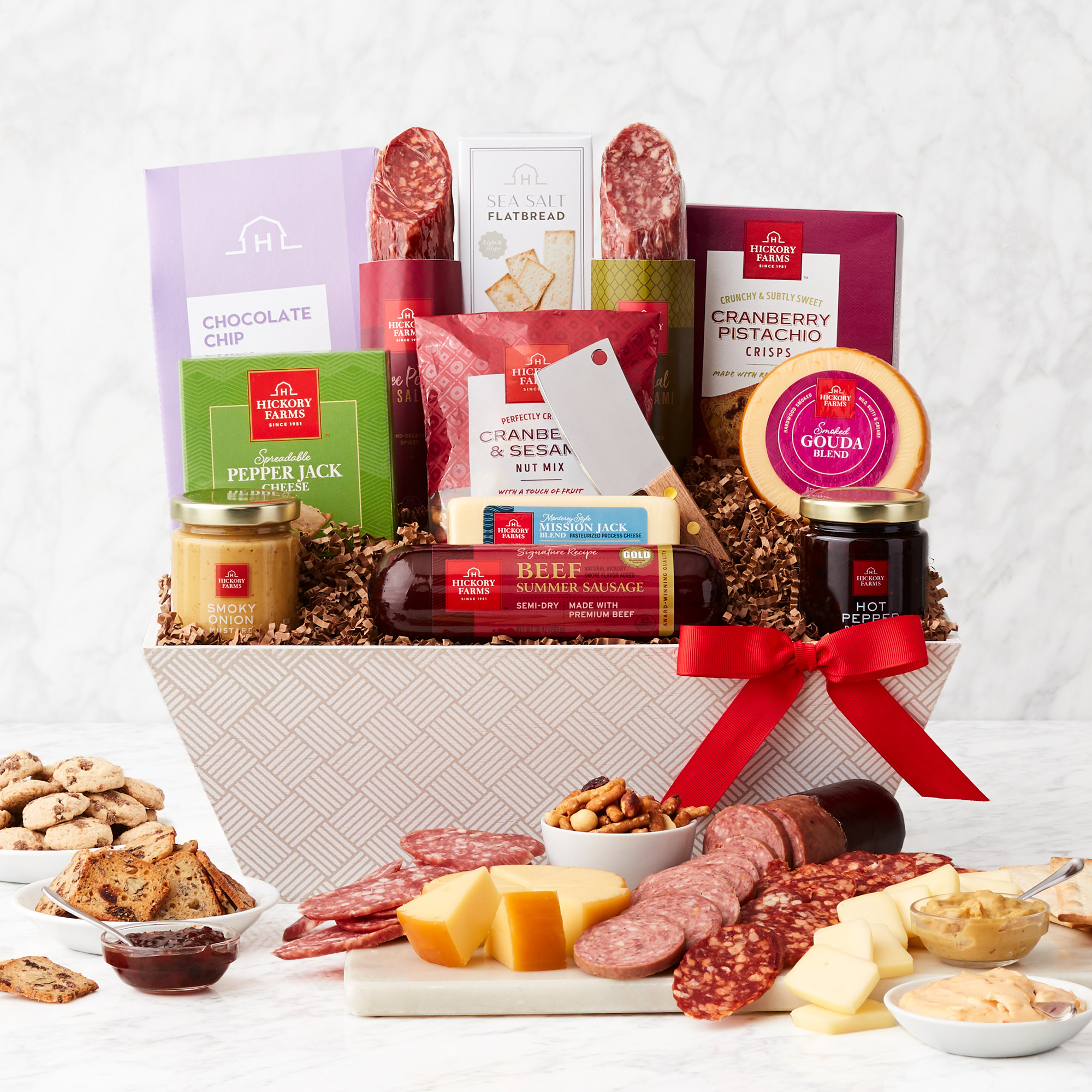 Gourmet Charcuterie Gift Basket with Meat & Cheese Hickory Farms