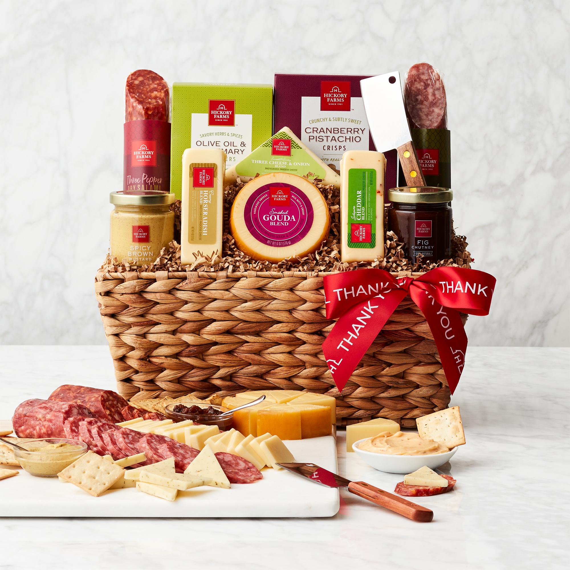 Thank You Gourmet Salami & Cheese Gift Basket