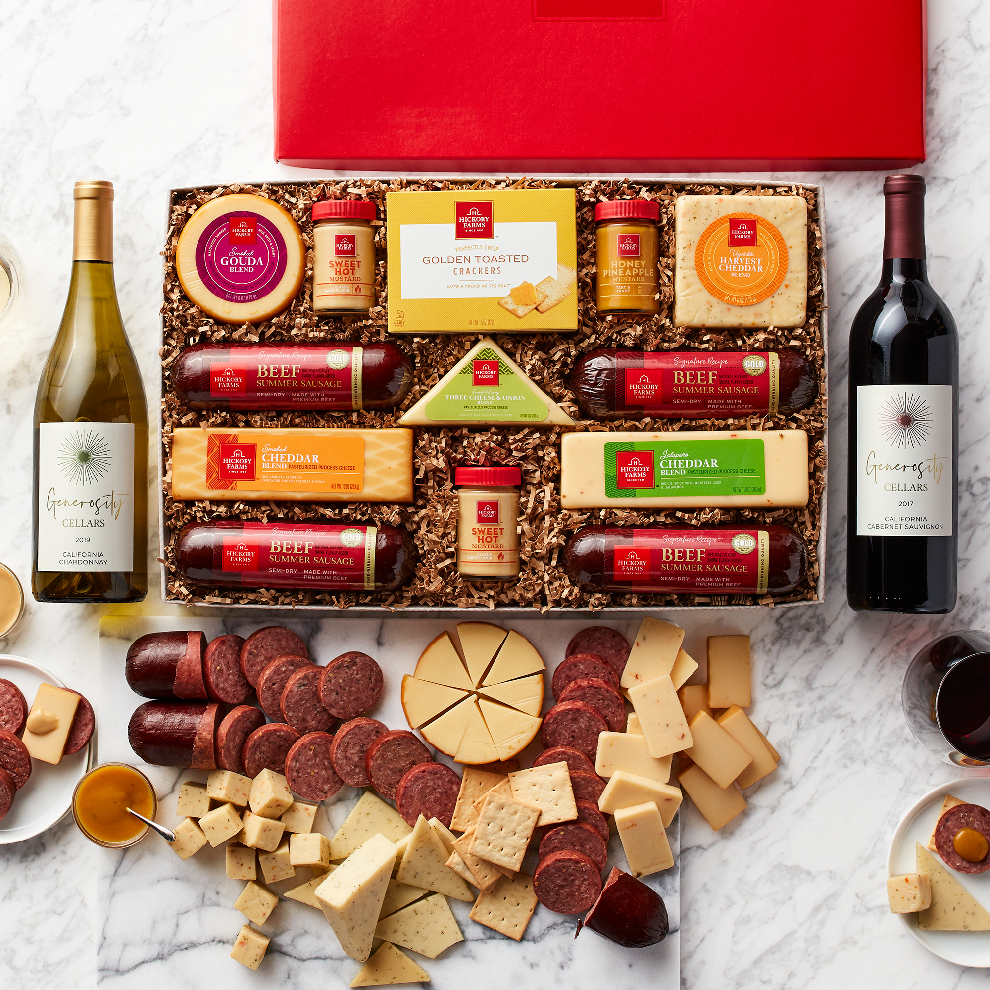 Satisfying Snack & Wine Gift Set | Hickory Farms
