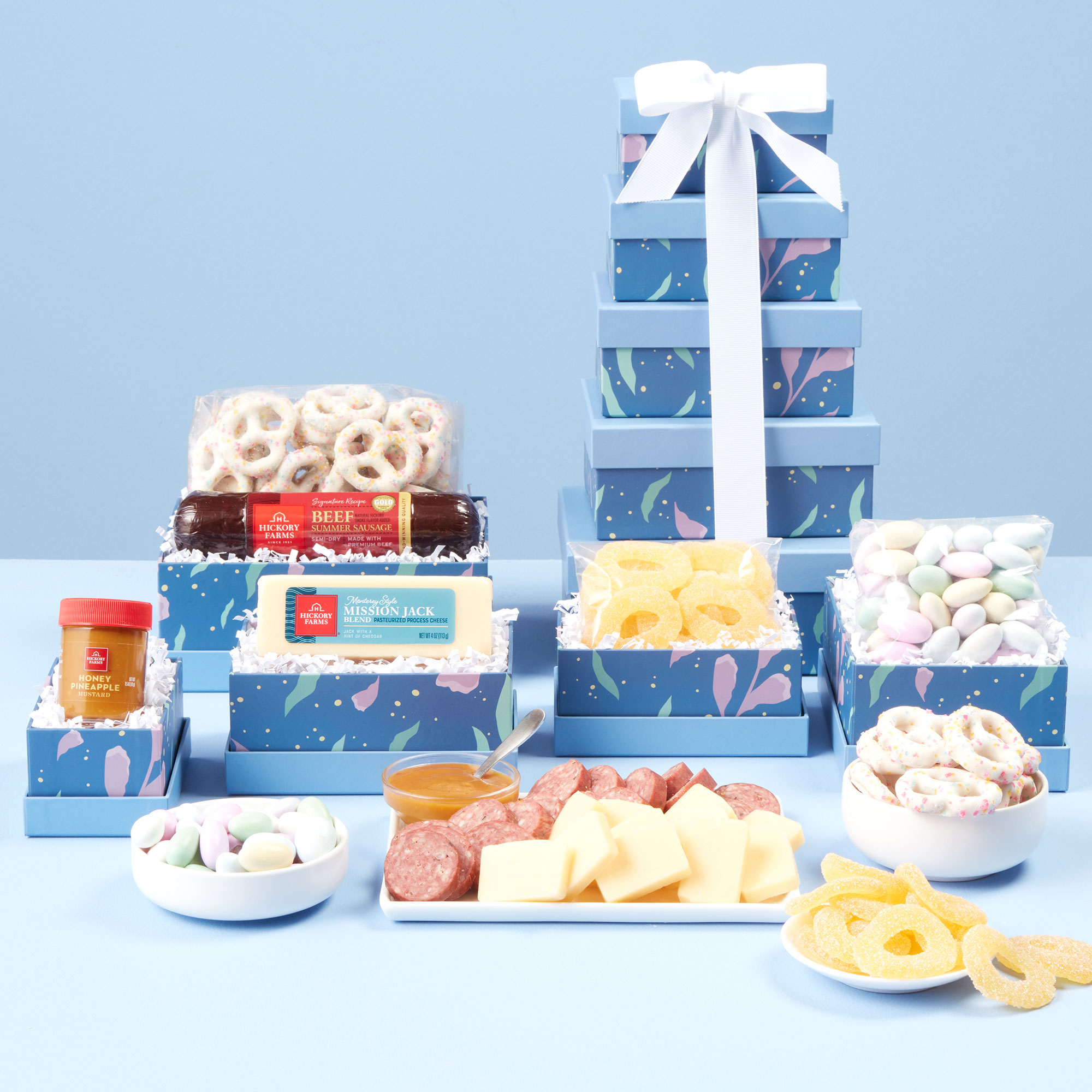 Blooming Sweets & Snacks Gift Tower | Hickory Farms