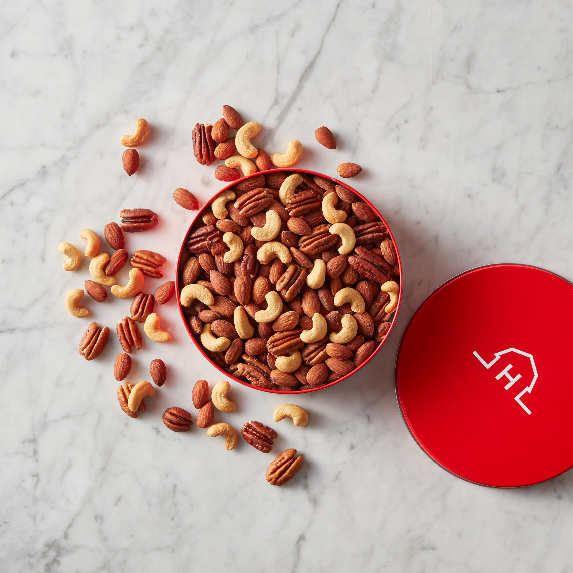 Premium cashews, almonds, and pecans that are all roasted and sprinkled with sea salt.