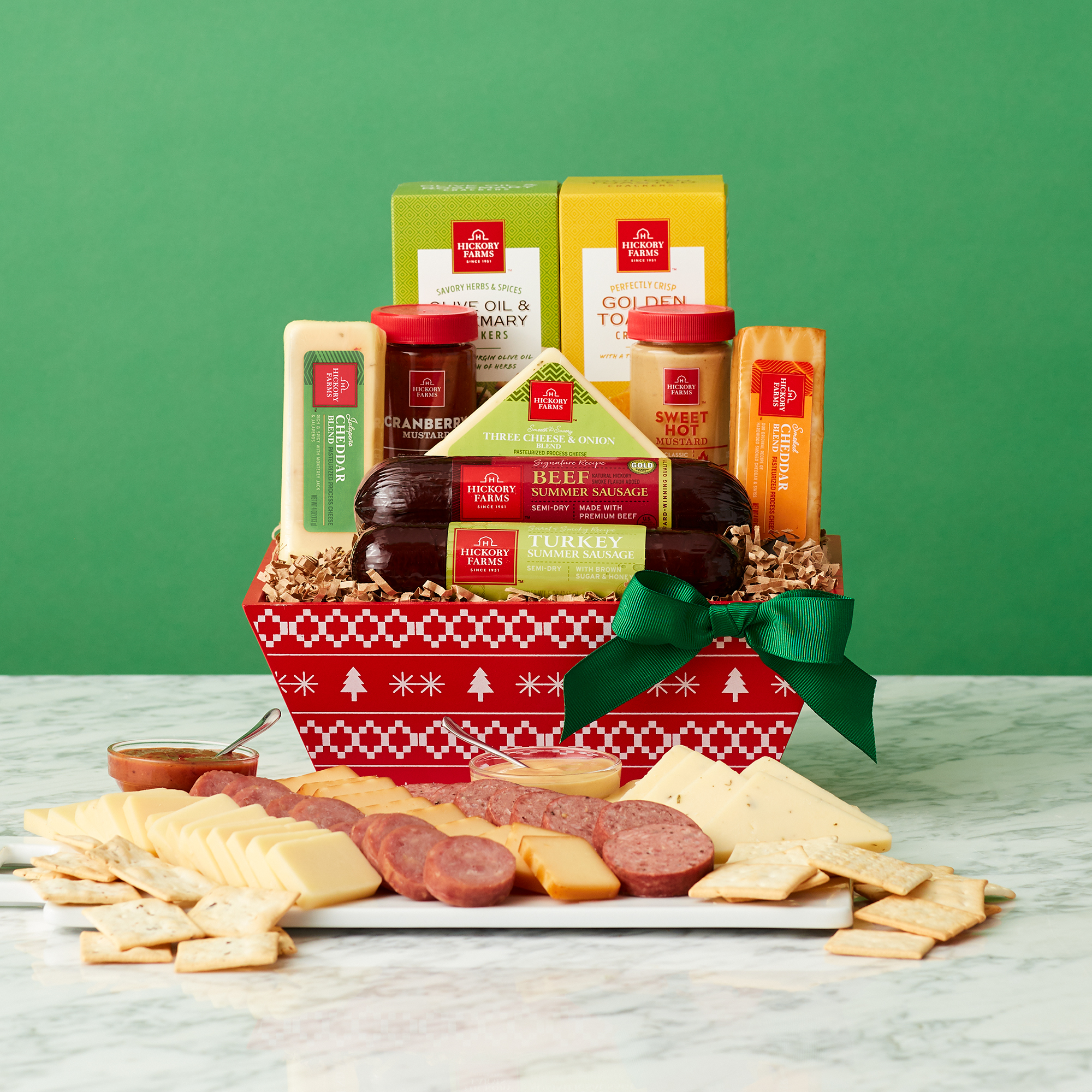 Hot Stuff Summer Sausage & Cheese Gift Box - 54.99 USD | Hickory Farms