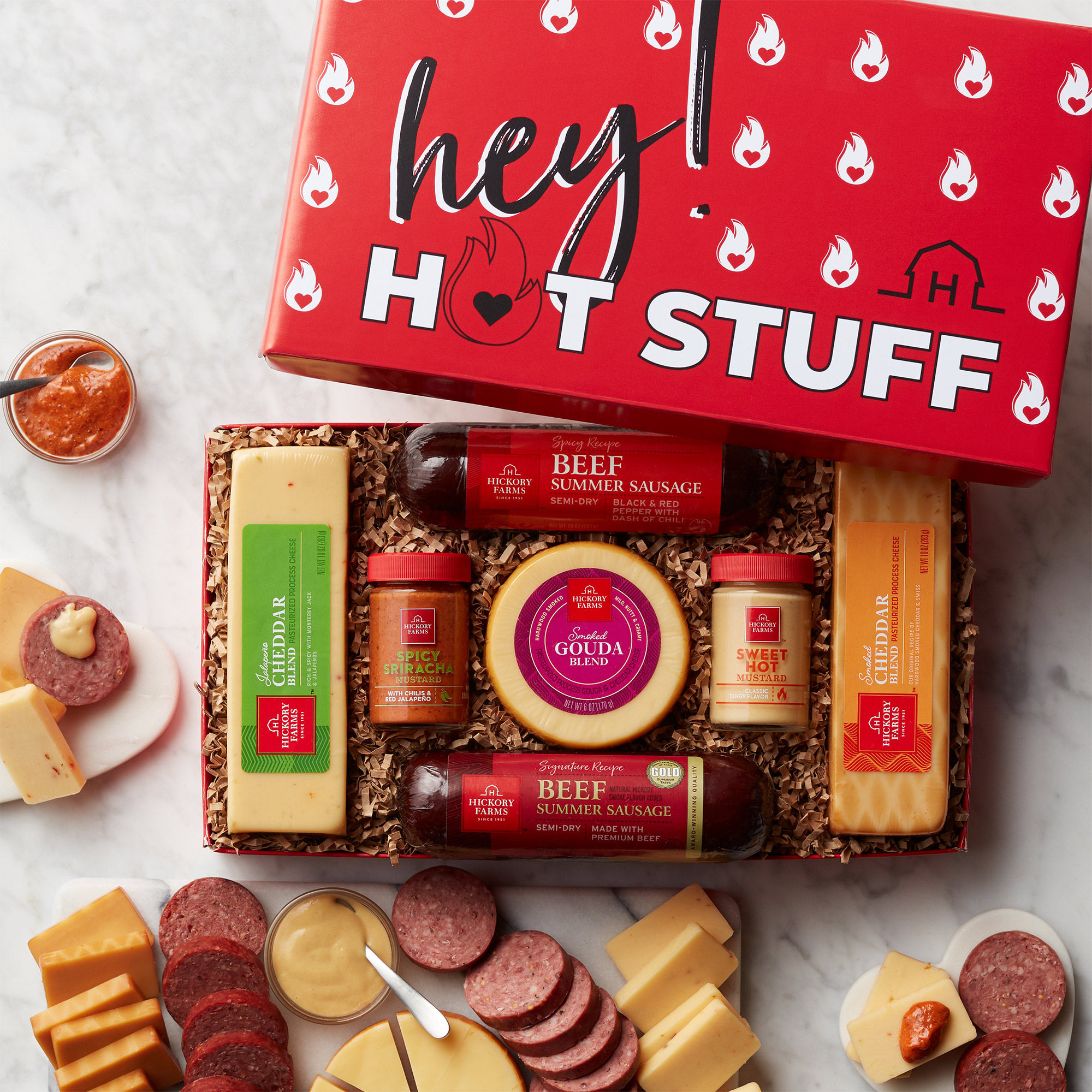 Spicy Summer Sausage & Cheese Gift Box | Hickory Farms