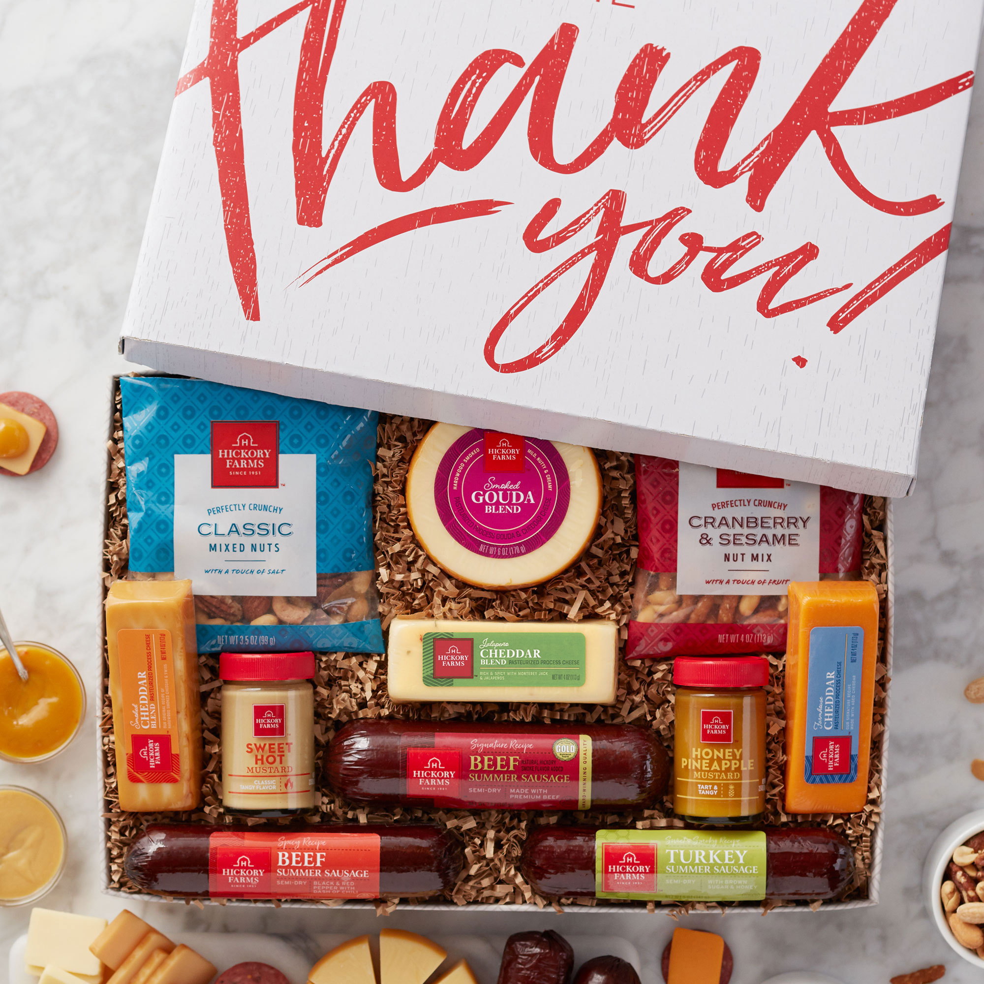 Thank You Gift Box with Savory Snacks | Donation Gift | Hickory Farms