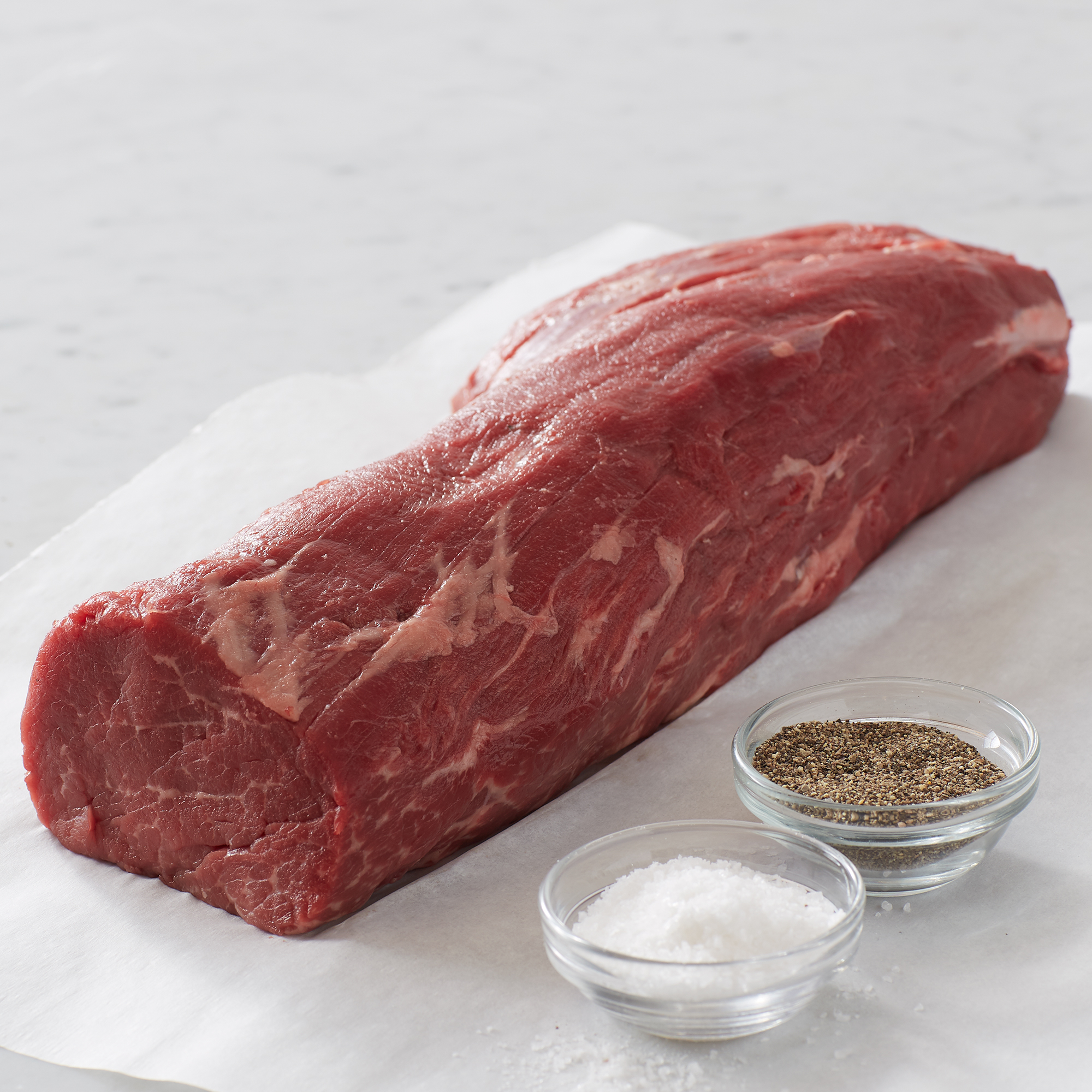 Beef tenderloin, which gets cut from the cow's loin, contains the file...