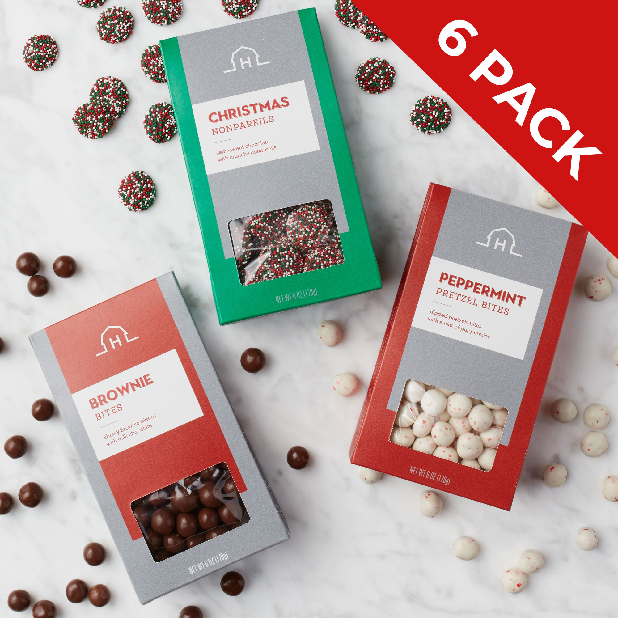 Brownie Bites, Christmas Nonpareils, and Peppermint Pretzel Bites