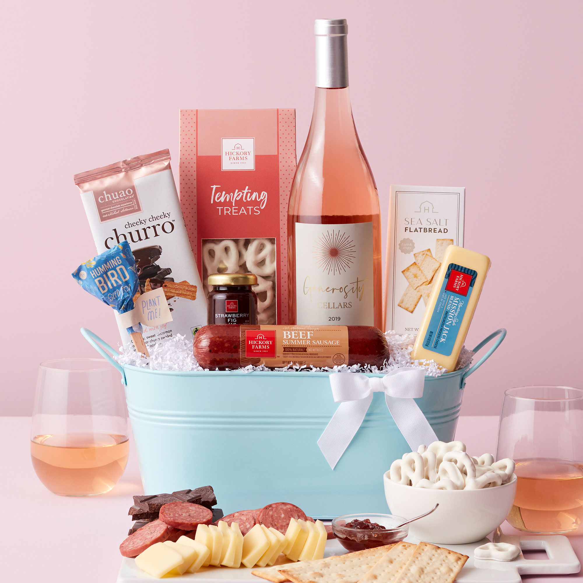 Bright Bites Wine Gift Basket